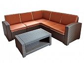 Мебель для ресторана RATTAN PREMIUM CORNER, темно-коричневый